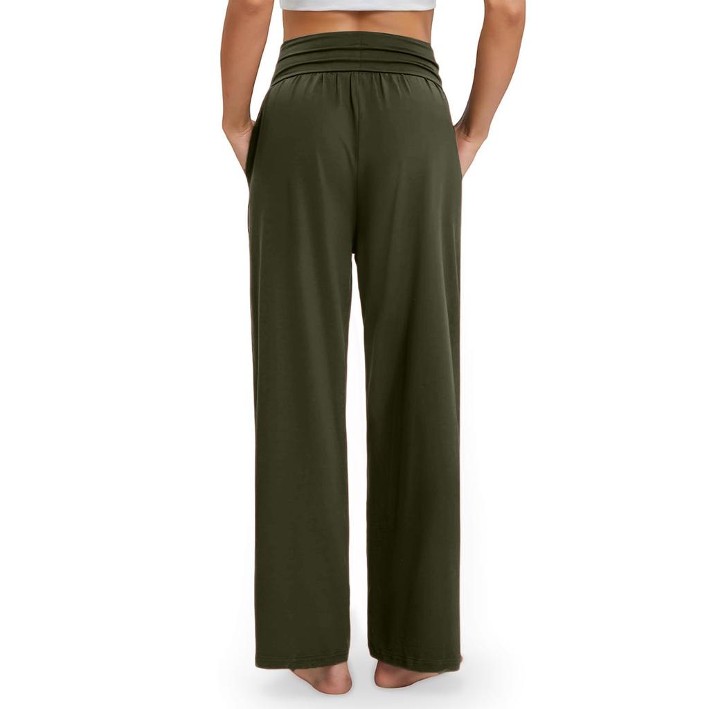 Women's Casual Elastic Waist Trousers -color Comfortable Wide Leg Pants