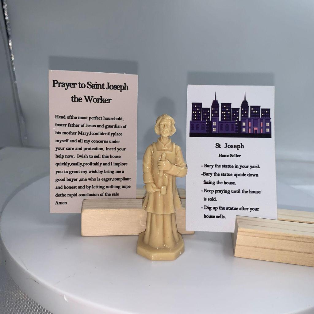 Saint Joseph Resin Carpenter Ornament – Cross Desktop Decor