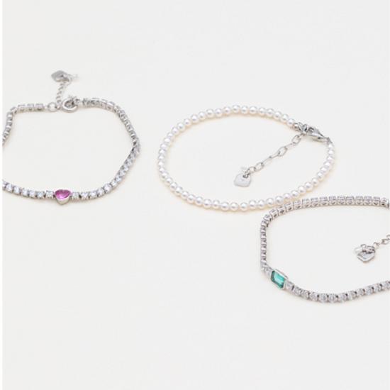 TATIANA (SET) Pearl and Petit Cubic Ball Chain Bracelet SE0162