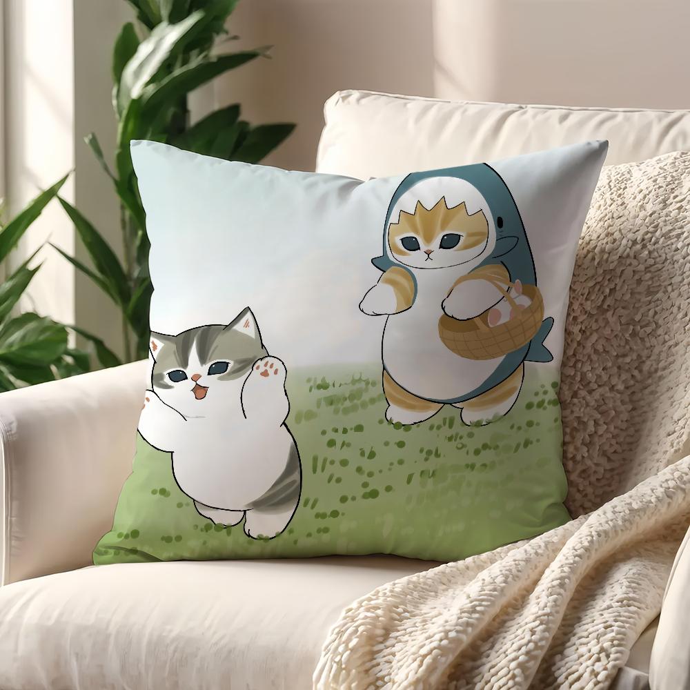 Cute MMofusand Cat Shark cushion cover For Pillow Printing Sofa Decoration Home Car Room Coffee Shop Office Nordic Simplicity