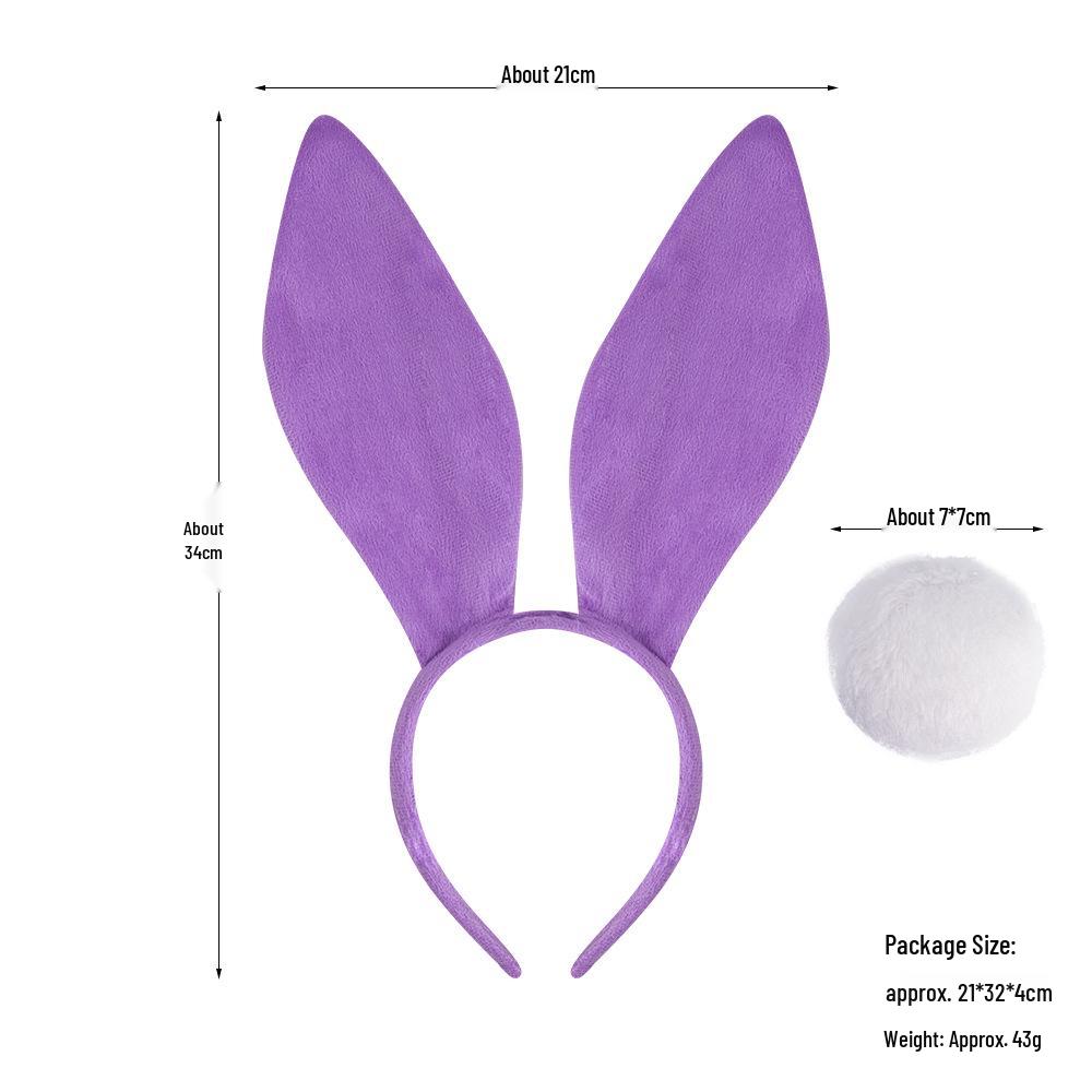 Easter Black Rabbit Ears Cute Bunny Girl Headband Party Props