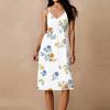 Women's Spaghetti Strap Backless Bow Loose Casual Beach Holiday Dress Sundress