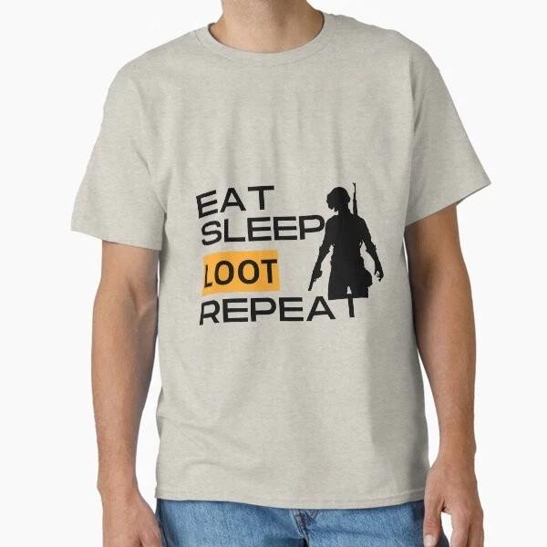 Eat Sleep Loot Repeat Classic Tshirt Made In Usaaus Tshirt S2xl S