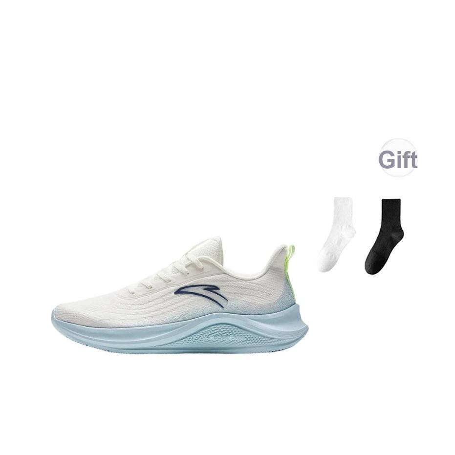 New Anta Shock Absorbers With Slip Resistant And Abrasion Resistant Properties Low Top Running Shoes Men's White Blue 912525504F-3