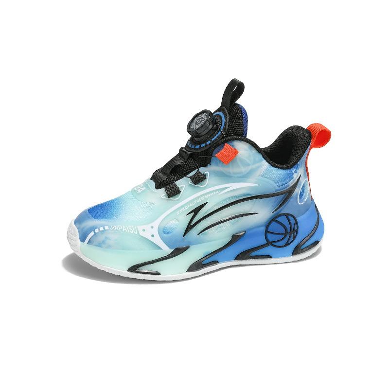 2025 blue sneakers shock absorption children's wear-resistant running shoes spring and autumn sports shoes non-slip basketball boys new middle-age