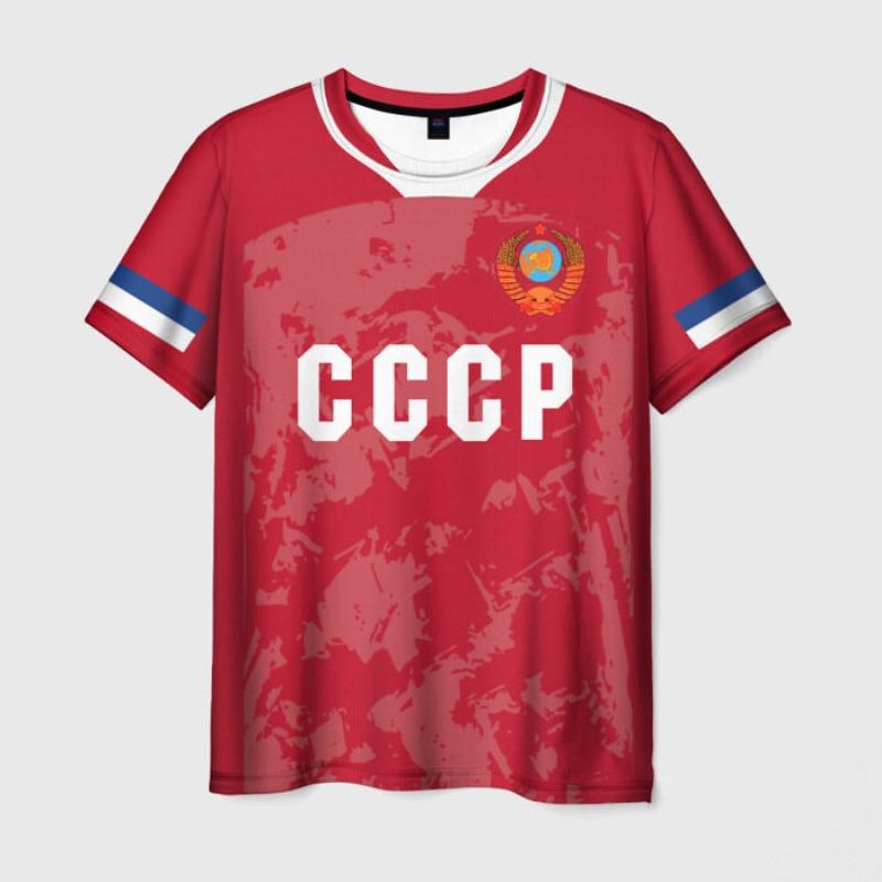 New Vintage CCCP Russian Men's 3D Printed T-Shirts Fashion USSR Soviet Union Pattern Short Sleeve Tee Shirt Street Tops Clothing