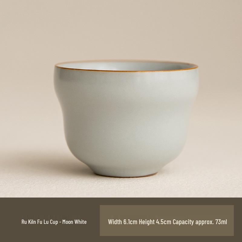 Ru Ware Crackle Glaze Tea Tasting Cup - High-End, Cultivatable Chinese Masterpiece 73ml