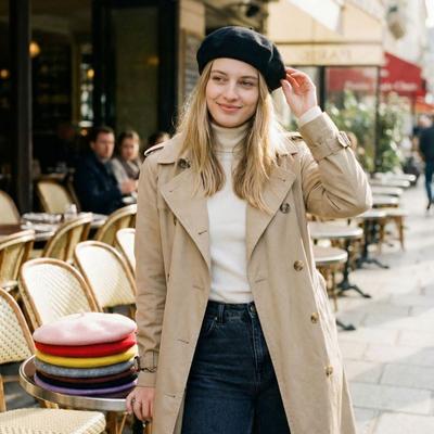 Women's Warm Wool Beret Hat Casual Solid Color Artist Winter Red Beanie Cap French Artist Hat Elegant Lady Winter Woolen Caps
