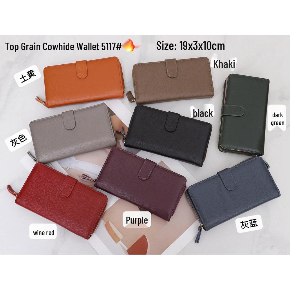 

Женский многослойный кошелек и монетница из натуральной кожи - Верхний слой коровьей кожи 5117 вино красного