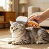 Pet Detangling Comb Self-Cleaning Cat Deshedding Brush Curved Head Pet Grooming Brush Removes Loose