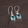 Natural Sky Blue Topaz Gemstone 925 Sterling Silver Handmade Jewelry Earrings EE-6-8