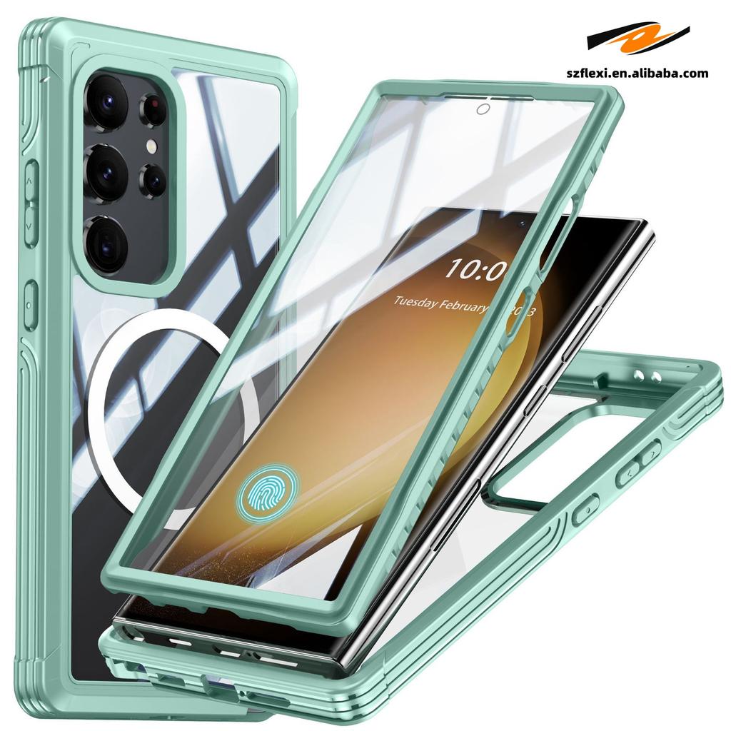 Per Samsung Galaxy S25 Ultra Plus S23 Protezione Magnetica Completa a 360 Gradi Custodia Impermeabile per Esterno con Ricarica Wireless per Galaxy S24 Ultra