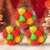 Christmas Cat Toy Balls Sparkly Pompoms with Soundings Particles 4.5cm Crinkle And Jingle Toys for Kittens Interactive Chasing Hunting Plush Balls