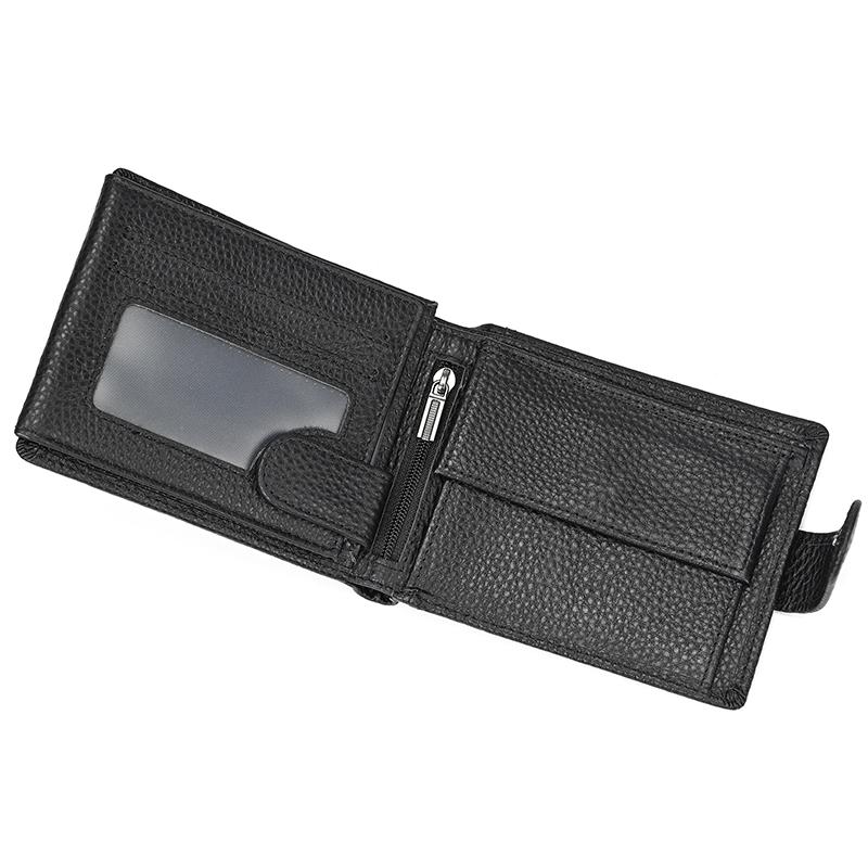 Trifold Men's Leather Wallet Genuine Leather Male Short Purse Real Cowhide Man Leather Wallets 3 Folds Card Holder Coin Purse