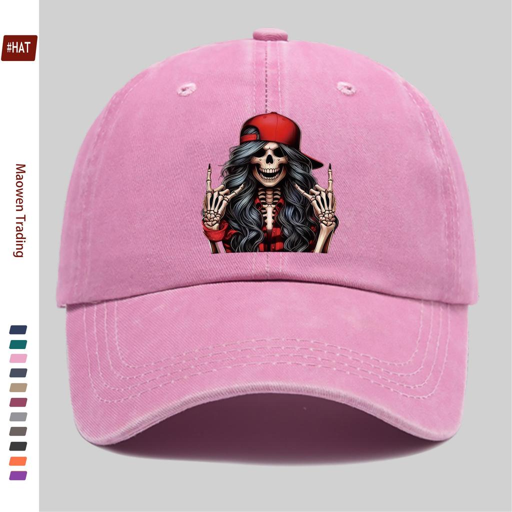 Pc Fashion Creative Rock Skull Pattern Printed Baseball Cap Street HipHop Style Decor Hat Truck Driver Papa Cap Comfortable