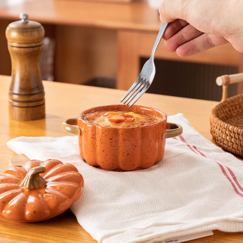 

ZISIZ Ceramic Pumpkin Baking Bowls with Lids (Set of 2)