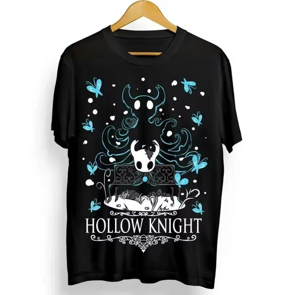 Hollow Knight T-Shirt Damen Herren Grafik T-Shirts Harajuku Lässig Kurzarm T-Shirt Unisex Streetwear Oberteil