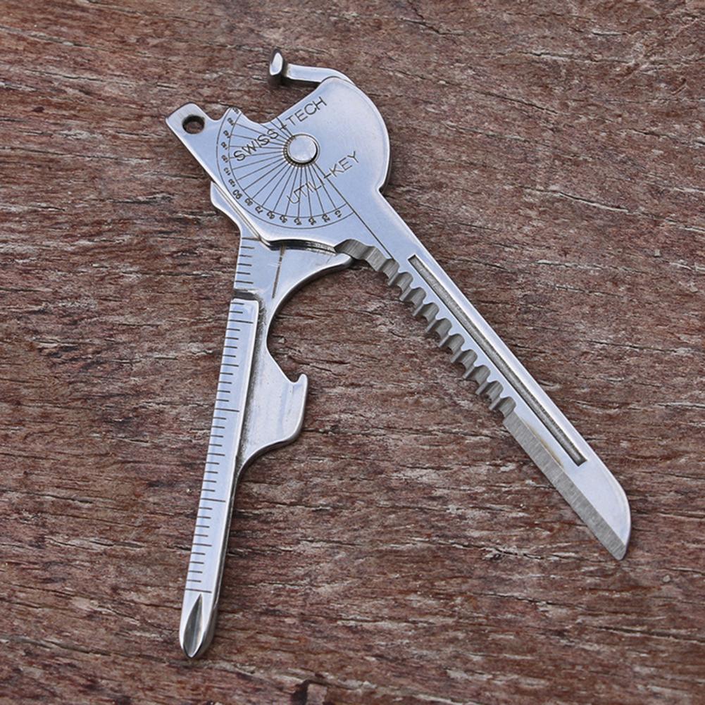 Camping Multi Function Folding Tool Keychain Opener Screwdriver 8 In 1 Utility Outdoor Survival Rescue Pocket Plier KeyRing