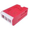 Red and White Protective Shell for Raspberry Pi 5, Compatible with Official Pi5 Active Cooler Fan.