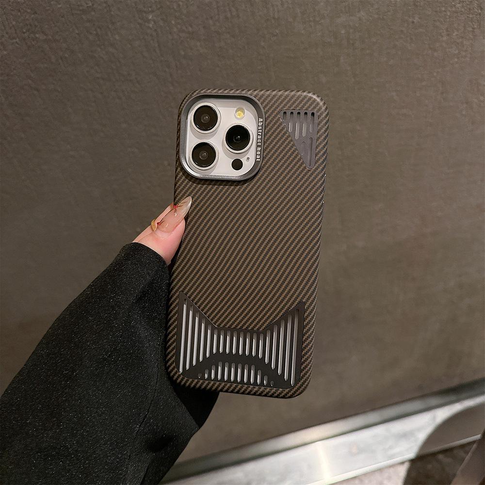 

Для iPhone 12 13 14 15 16 Pro/ Pro Max Чехол Теплоотвод Полый Чехол для телефона из алюминиевого сплава iPhone 16 Pro Max коричневый