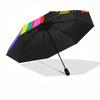 1pc Rainbow Automatic Open/close Folding Umbrella, Compact Portable Travel Umbrella,Durable Construction yy250814120