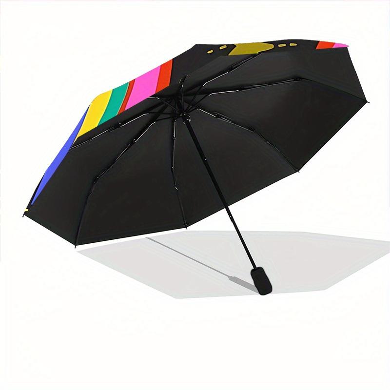 1pc Rainbow Automatic Open/close Folding Umbrella, Compact Portable Travel Umbrella,Durable Construction yy250814120