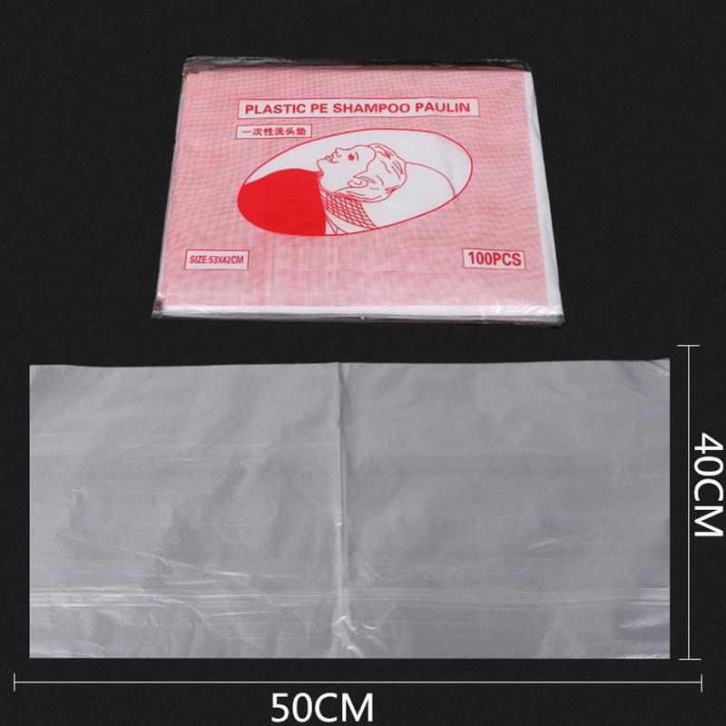 100Pcs Waterproof Disposable Hair Salon Cape Shampoo Washing Pad Hair Cleaning Shawl Professional Barber Grooming Accessory