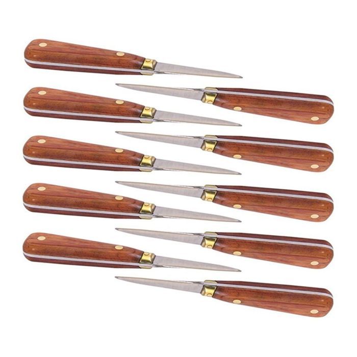 10 lancettes à huîtres avec manche bois 16 cm