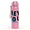 1PC Hey You Bold Letter Art 750ml Color Plastic Sports Water Bottle Leakproof Flip Straw Lid Suitable for Sports Office Home Use