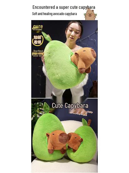 Avocado Capybara Plush Doll: Guinea Pig Toy, Perfect for Qixi, Valentine's Day, or Birthday Gift