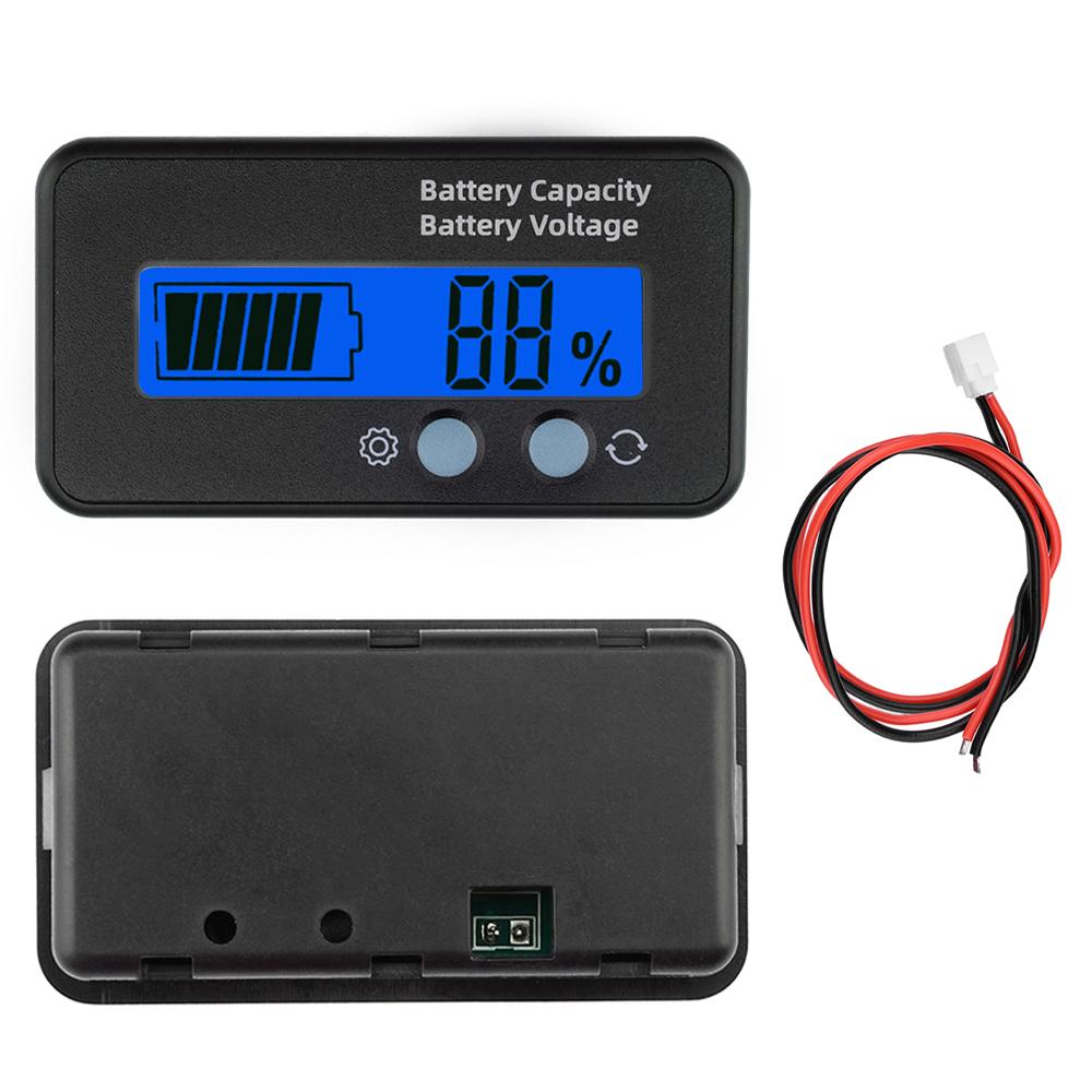 DC 6-100V LCD Digital Power Indicator Voltmeter Battery Capacity Tester Universal for Electric Vehicles, Motorcycles and Cars
