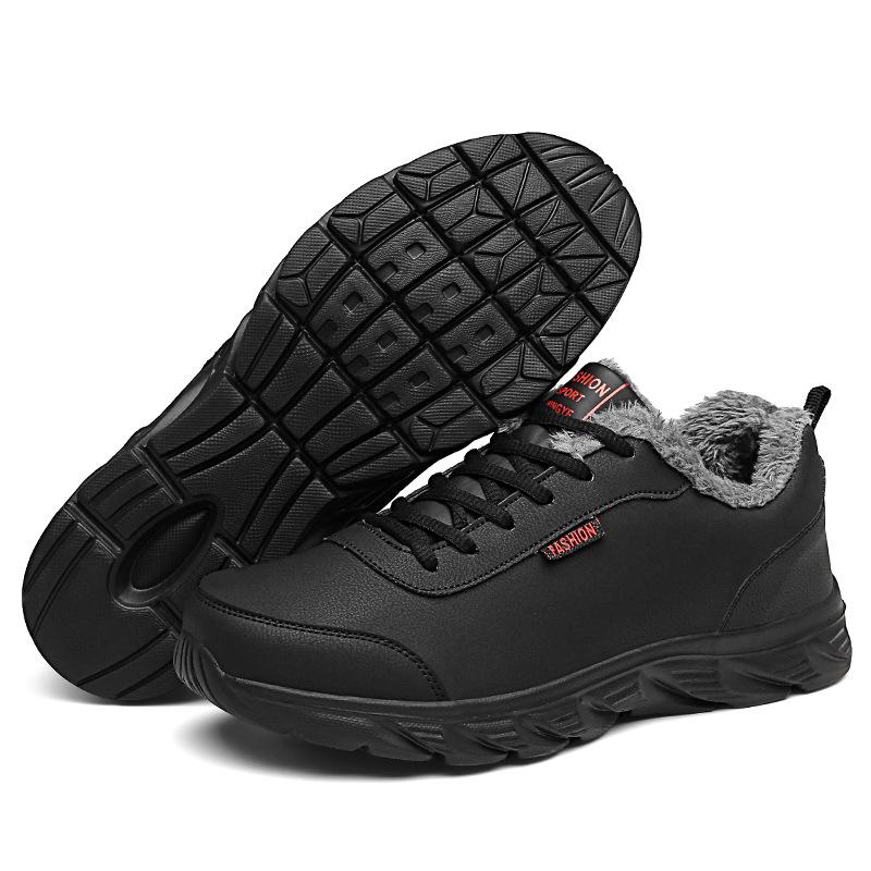 Cotton shoes men's velvet leather surface casual sports shoes large size winter shoes warm shoes men's running shoes
