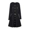 Zhao Lusi Inspired Black Knit Dress - 2025 Round Neck Long Sleeve Autumn Style