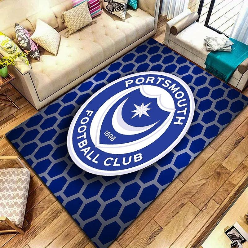 Portsmouth Football Club Carpet Rug for Living Room Bedroom Home Sofa Decoration,Kids Play Non-slip Floor Mat
