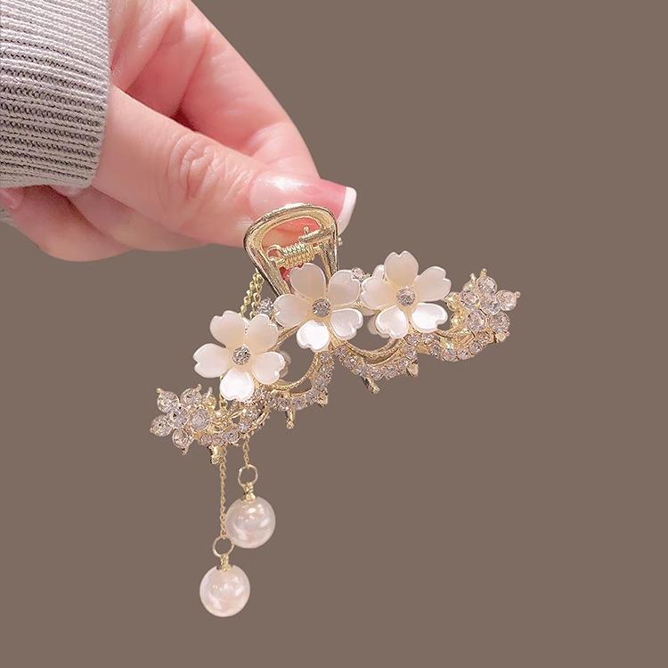 

Jasmine Tassel Hairpin: Anti-Slip Shark Clip for High Ponytail & Half-Up Styles