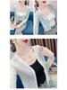 Summer Women's Knit Cardigan & Shawl Set with Long Sleeve and Suspender Dress