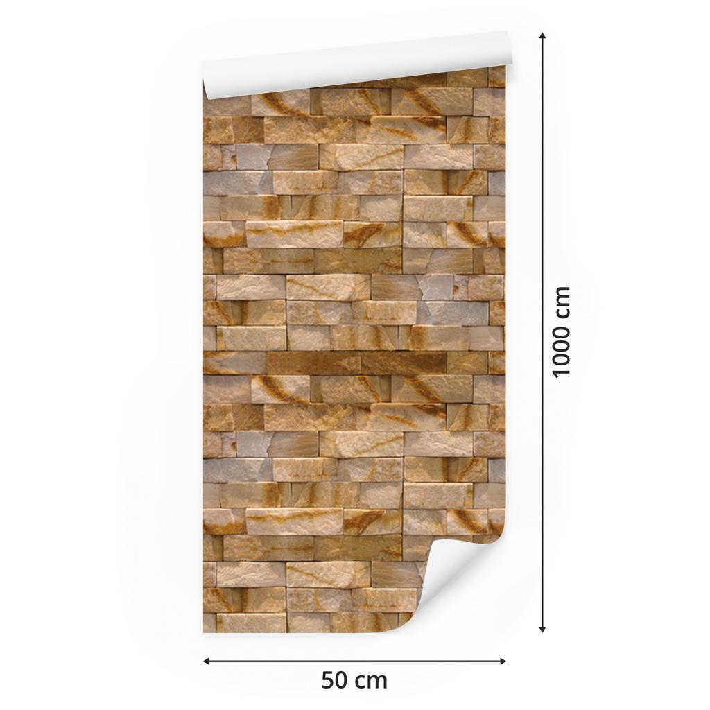 Decorative Stone Brick Wallpaper for Living Room and Bedroom 50x1000