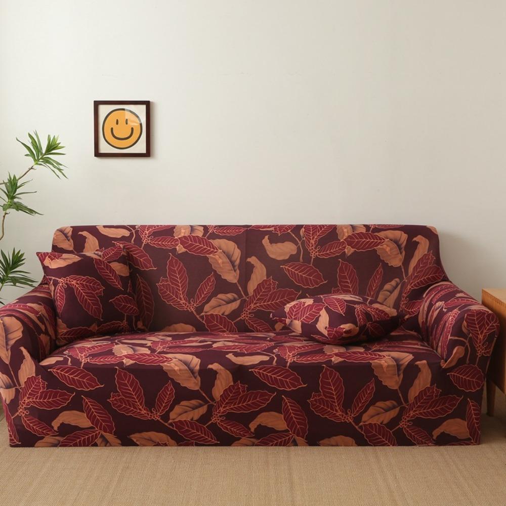 Milk Silk Sofa Cushion Printing All-inclusive Solid Color Lazy Cover Elastic Three-person Sofa Cover