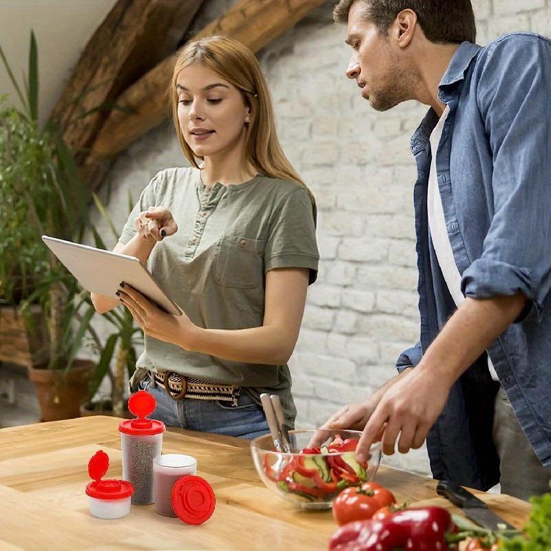 Mini Dustproof Plastic Salt And Pepper Shakers Ideal Camping Kitchen Companion