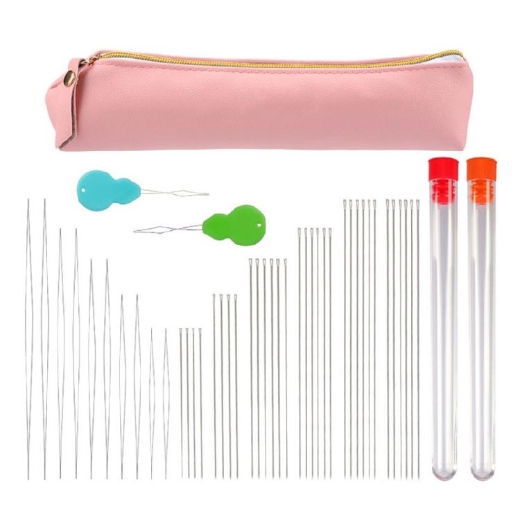 Beading Needle Set for Jewelry Making, with Needle Bottle, Thimble, Threader, Bead Cord, Tape Measure and Storage Case