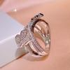 Sweet and Elegant Bow Ring Zircon Ring Feminine Chic Overlapping Index Ring
