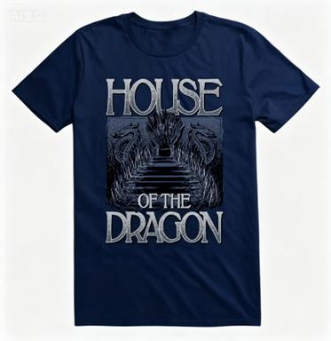 House Of The Dragon Iron Throne Dragon Graphic Vintage Fan Cotton Short Sleeve Tshirt