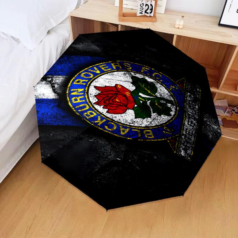 1PC Blackburn Rovers Crest Football Club Umbrella Folding umbrella, automatic umbrella 8-Frame for Travel, camping Fan gifts Christmas Gifts