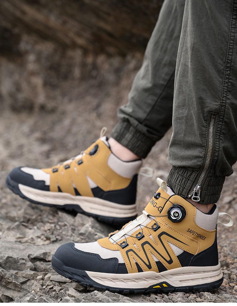 Cross-border Steel Toe Safety Shoes: Rotating Button, Anti-Smash, Anti-Puncture, Non-Slip, Wear-Resistant