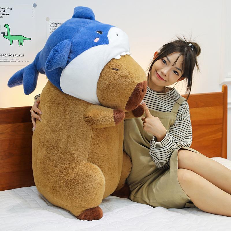 Shark Hood Kapibara Snot Bear Capybara Plush Toy Doll Children Sleeping Pillow Ragdoll