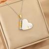 Stainless Steel Chain Women's Sweater Chain Heart Lovers Choker Book Pendant Necklace  Couple