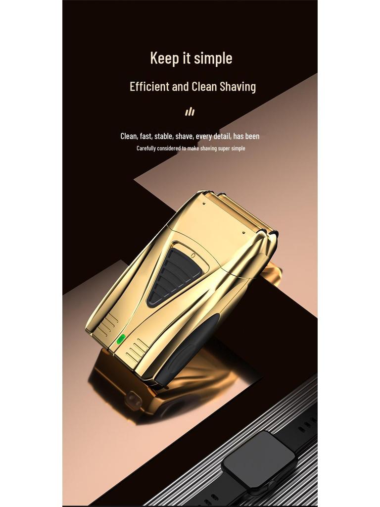 Men's Dual-Net Electric Shaver for Dry/Wet Use with Whitening Function
