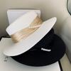 Grass Sun Hat - Anti-UV Flat Top with Faux Pearl Detail, Elegant Commuter Style Outdoor Sun Protection, Versatile and Breathable