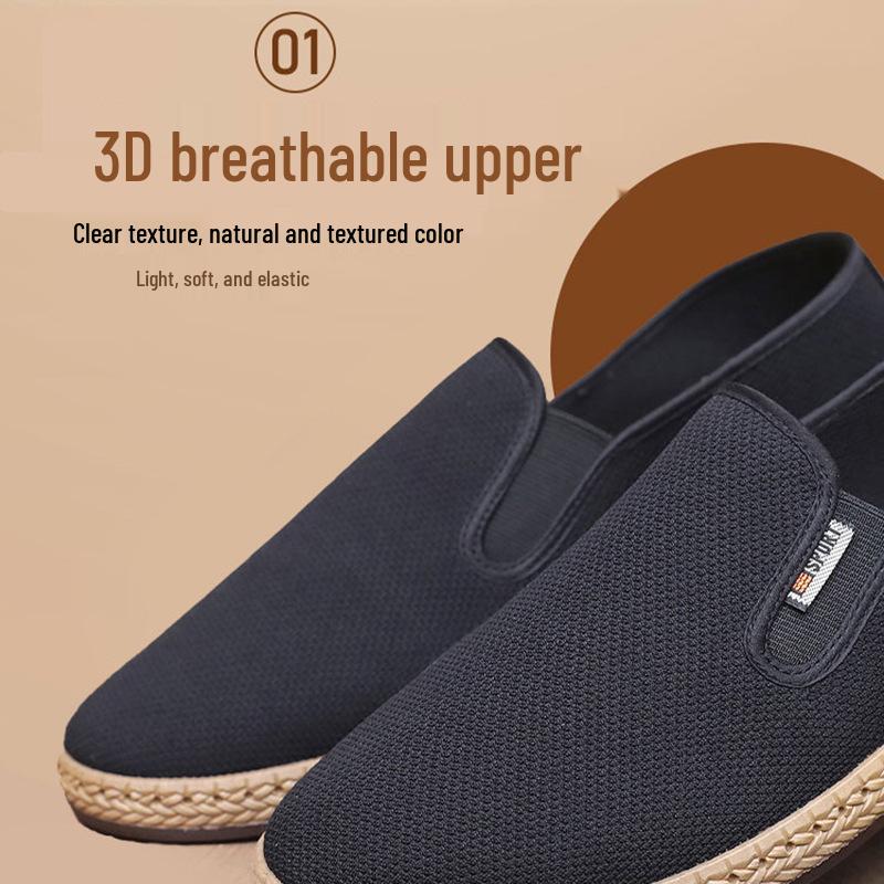 2025 Spring Men's Breathable Lightweight Slip-on Casual Shoes, Non-slip Soft Sole for Elderly