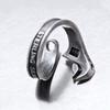 Heavy Duty Spanner Finger Ring Silver Plated Biker Jewelry Wrench-Shaped Open Ring  Boys Girls